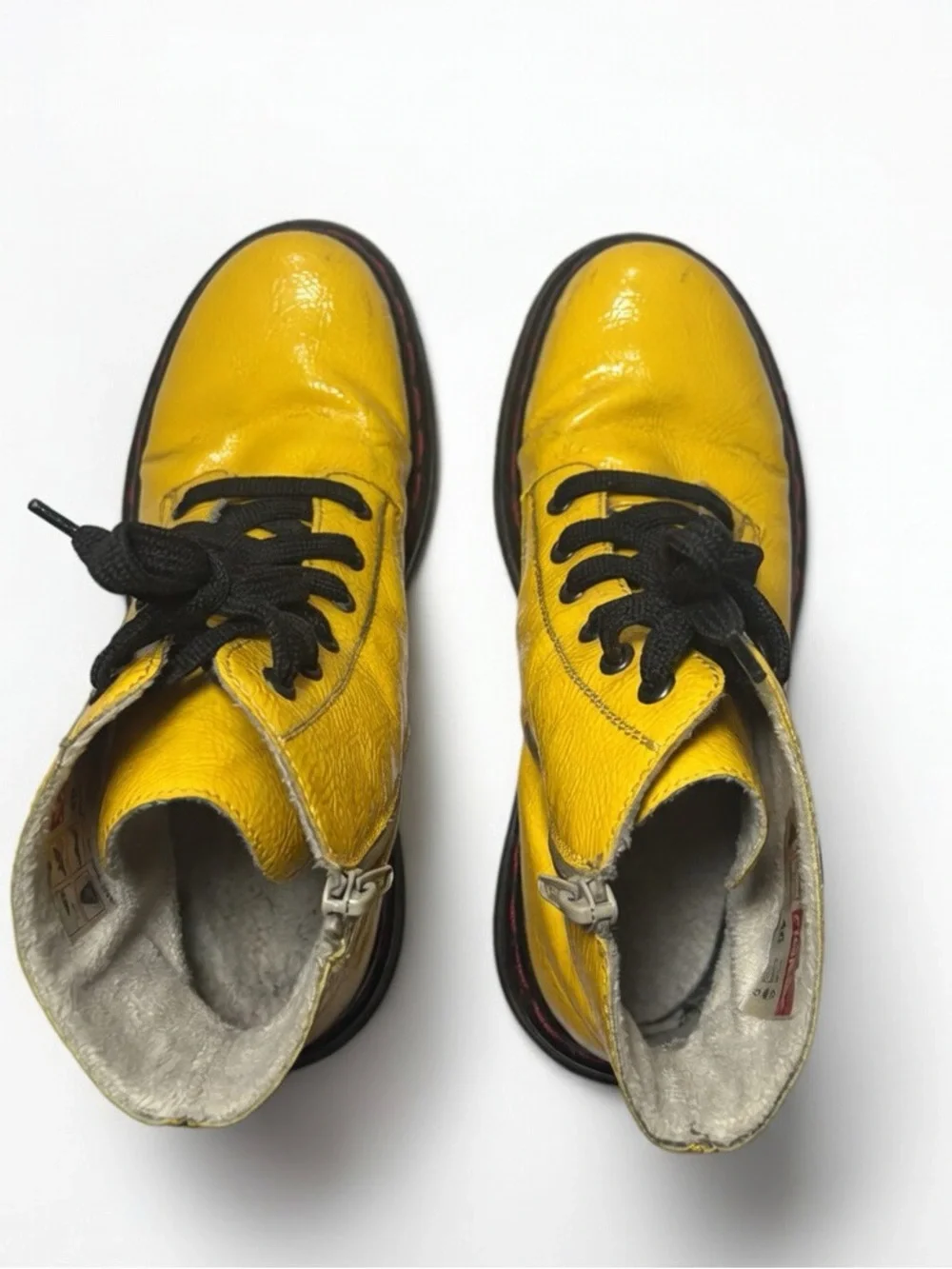 Rieker Antistress Yellow Patent Lace-Up Boots - Picture 2 of 7